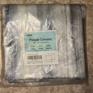 2 Pillowcases Grey 18x18